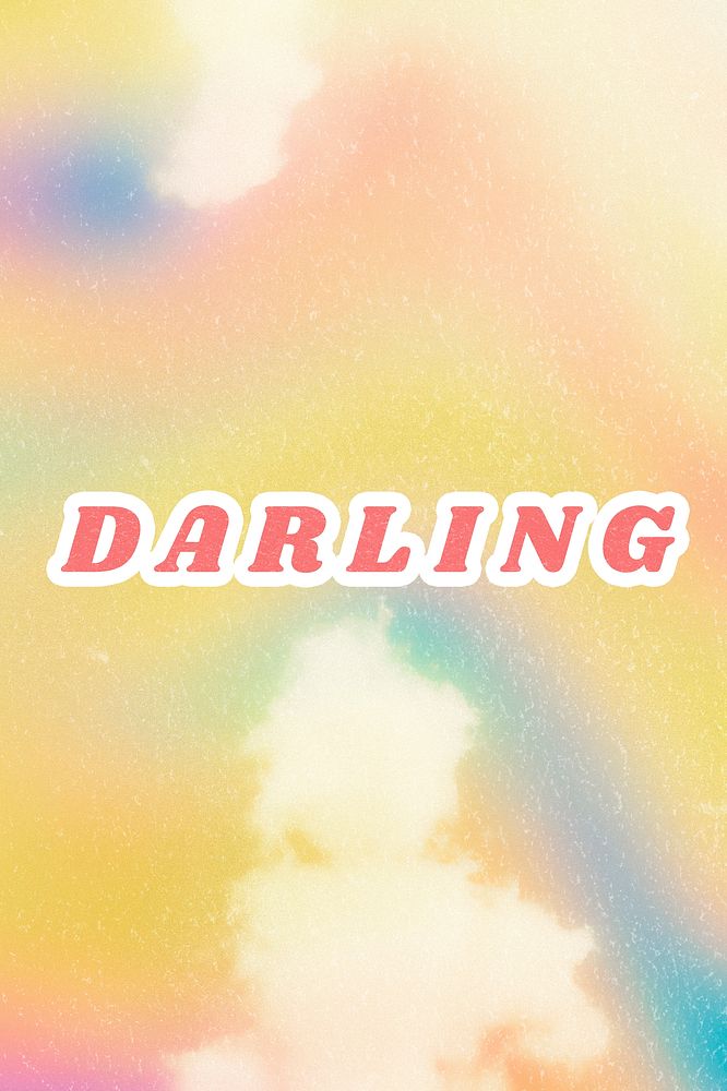 Darling pastel yellow word typography with foggy background