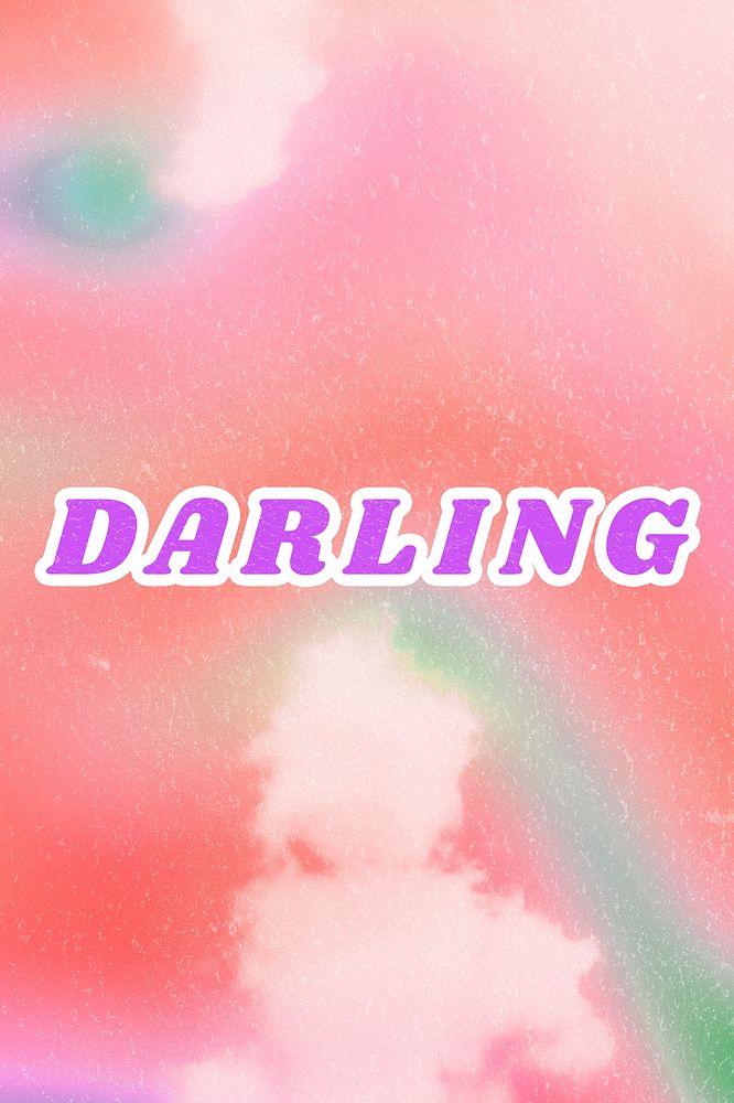 Retro pink Darling cute and dreamy typography