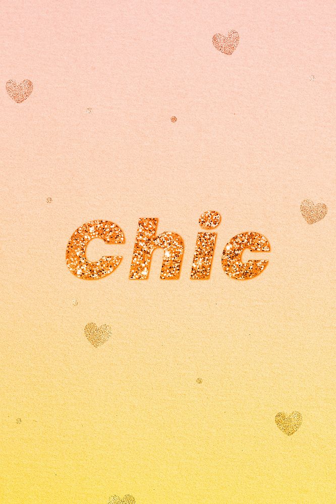 Chic gold glitter text font