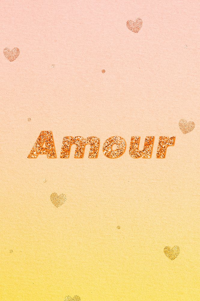 Amour gold glitter text font