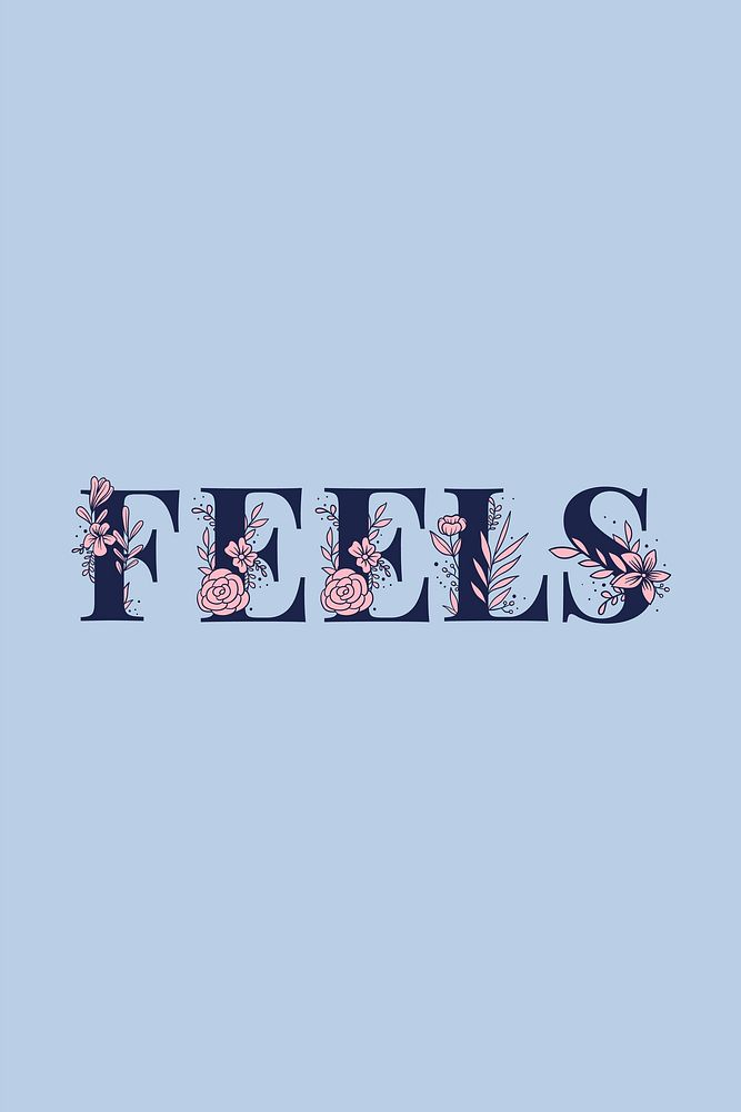 Feels feminine vector word lettering and typography