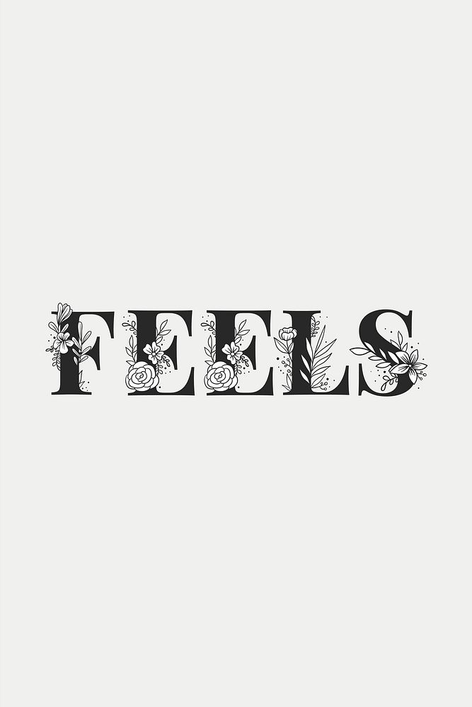Feels feminine typography font vector