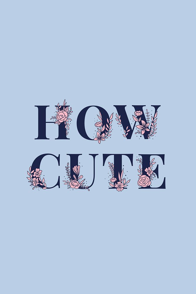 How Cute word typography vector font lettering