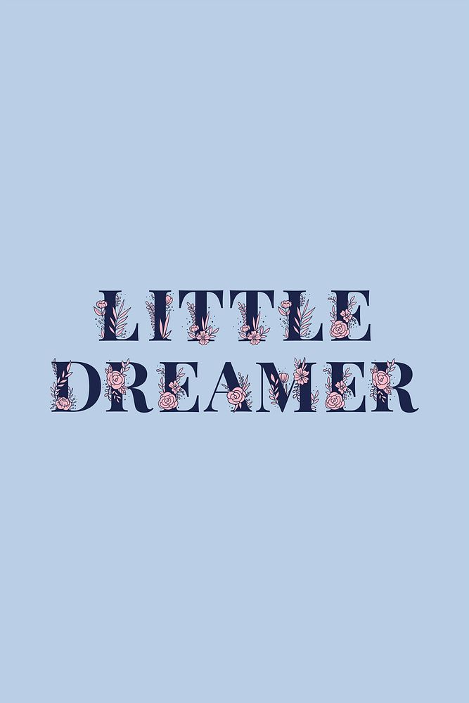Little Dreamer girly flower vector font typography