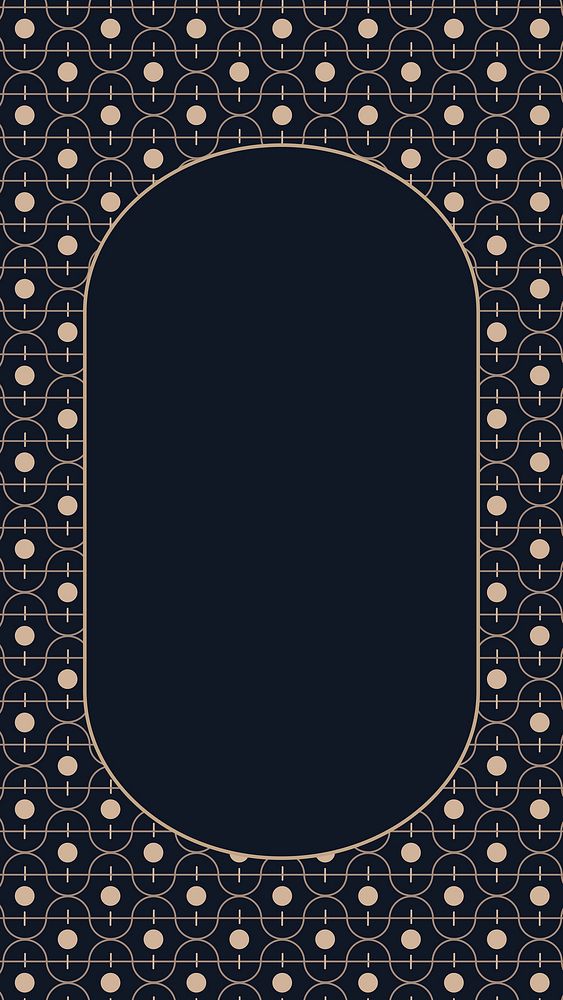 Art deco frame phone wallpaper, dark design vector