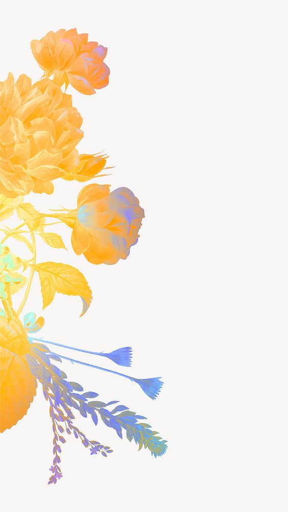 Aesthetic flower mobile wallpaper, background design vector