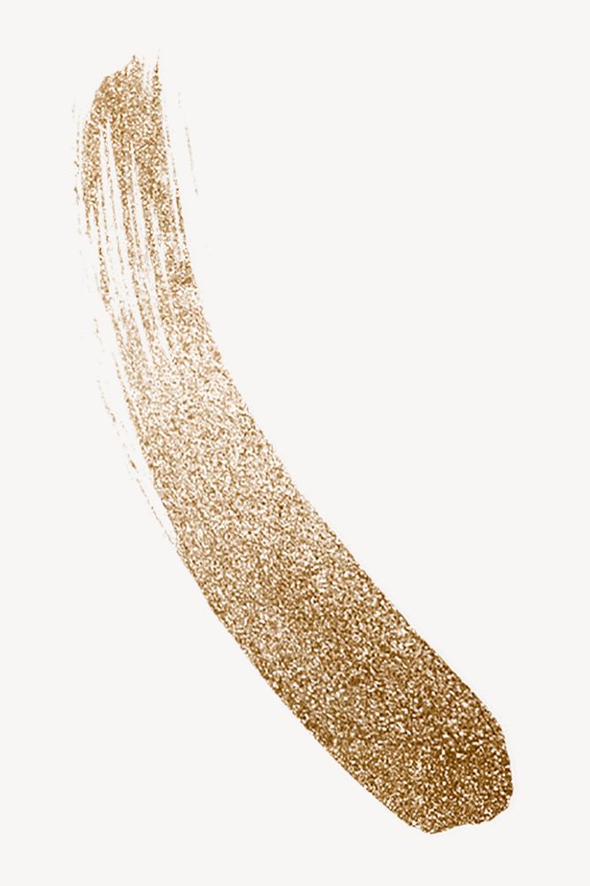 Gold glitter brush stroke collage element vector
