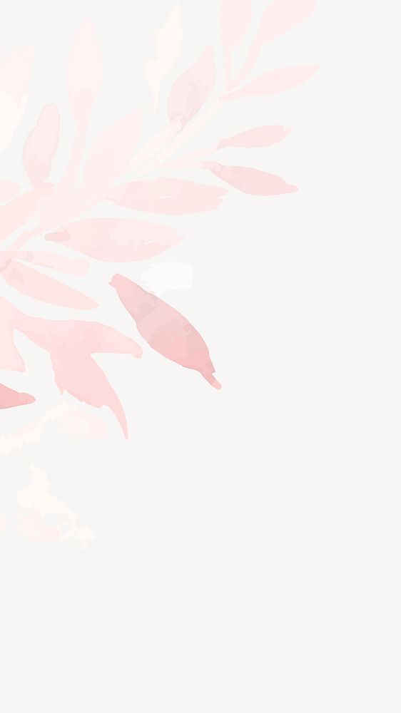 Pink leaf mobile wallpaper, background design vector