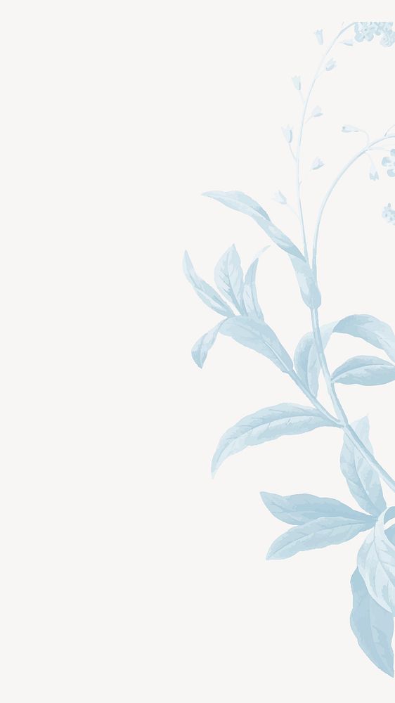 Blue leaf iPhone wallpaper, background design vector