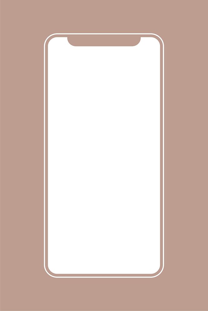 Blank white phone screen collage element vector