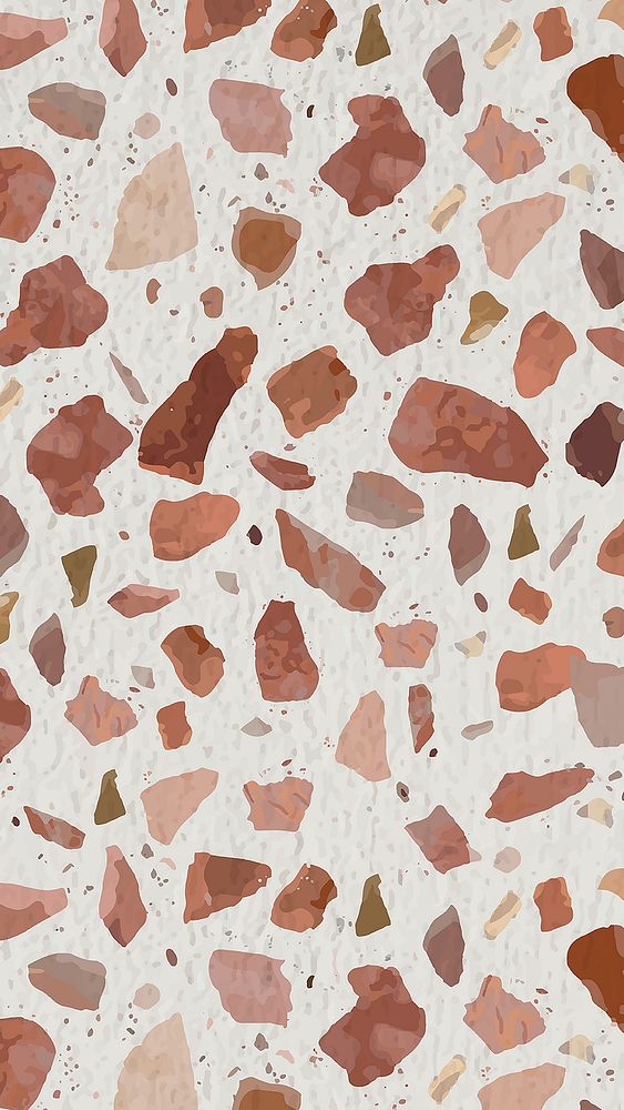 Aesthetic brown terrazzo texture mobile wallpaper