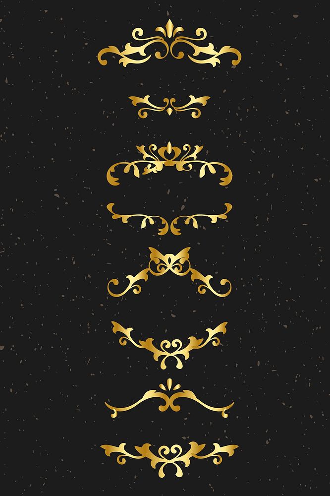 Luxury gold flourish ornament frame collection