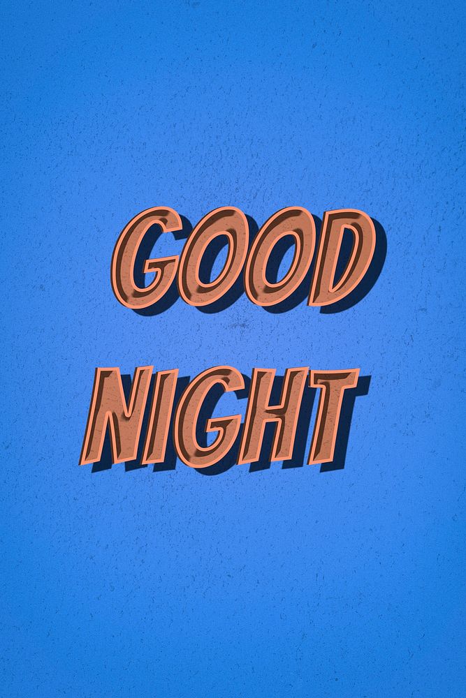 Good night retro style shadow typography illustration 
