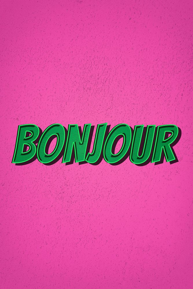 Bonjour word retro style typography