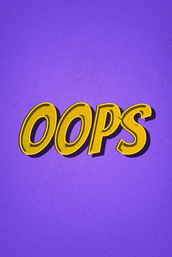 Oops word retro style typography