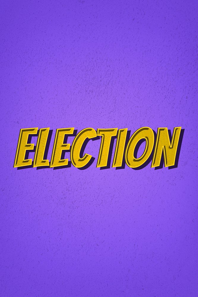 Election word comic font retro typography