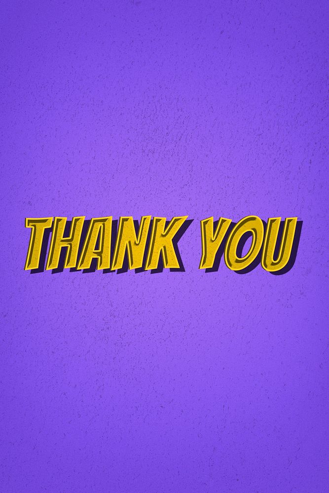 Thank you word art comic colorful typography