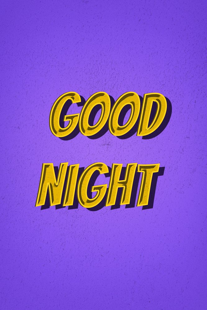 Good night retro style typography
