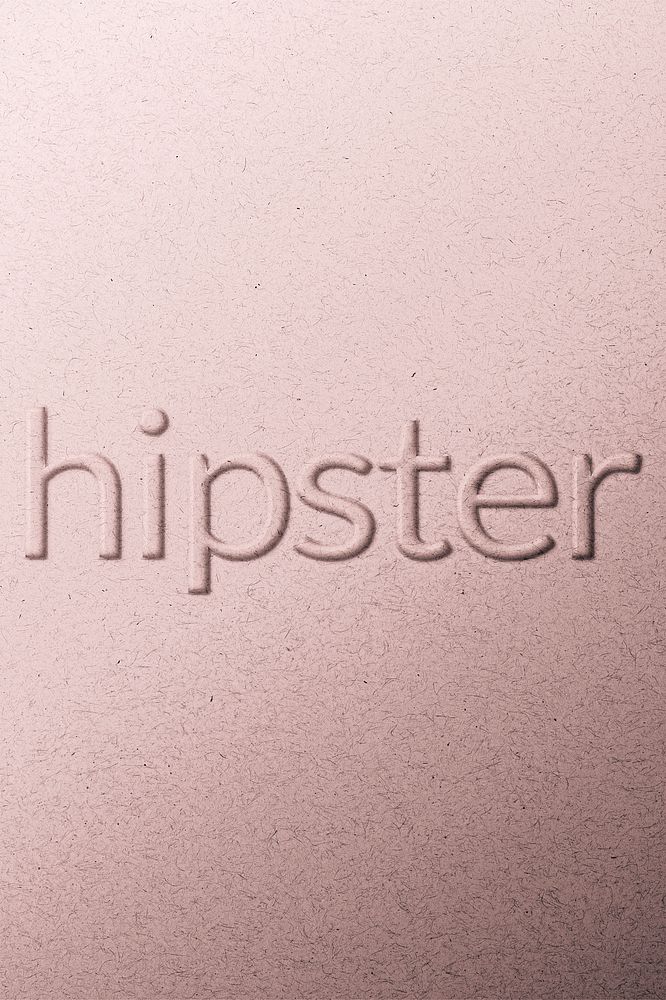 Hipster word emboss typography on paper texture