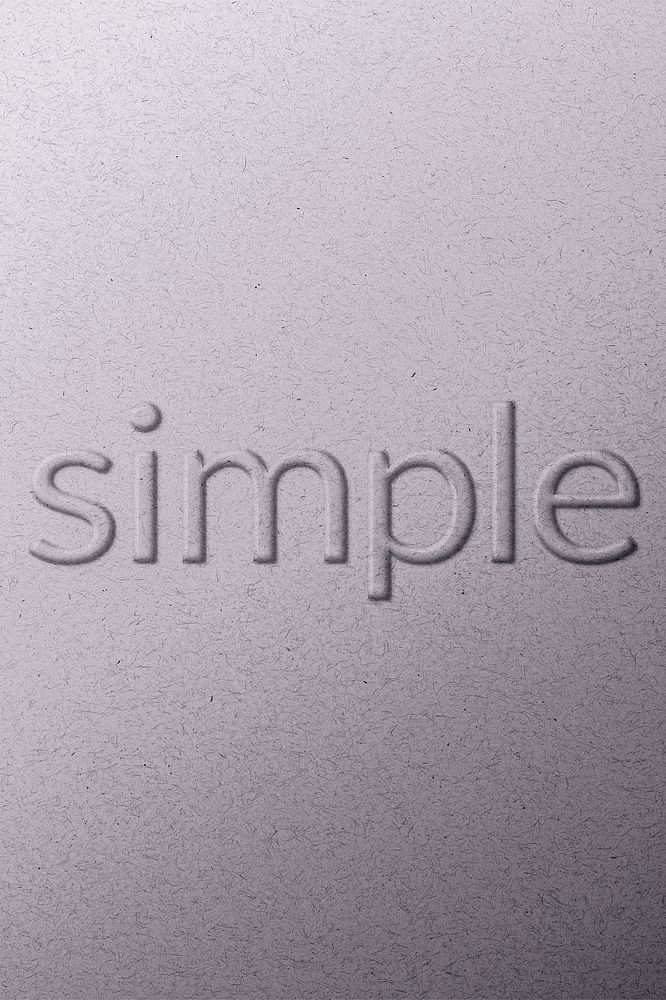 Simple word embossed typography on paper texture