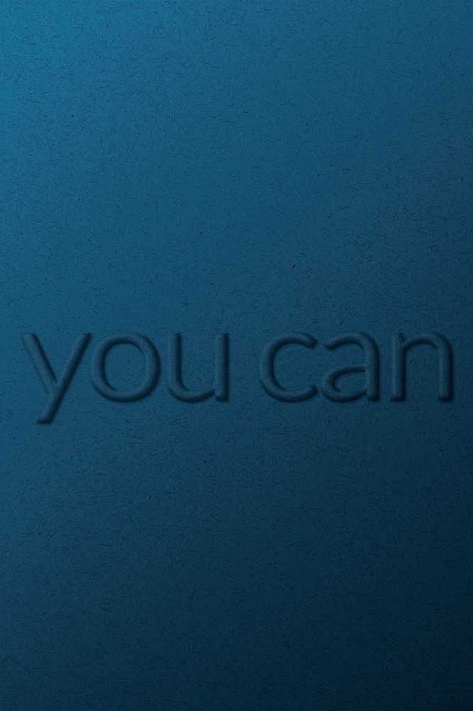 You can motivational word typography emboss style 