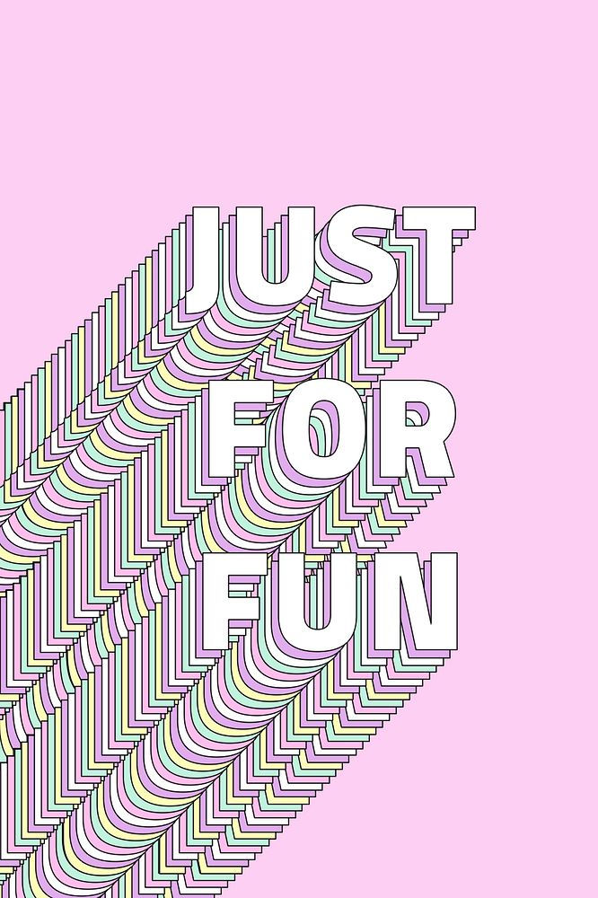 Just for fun layered typography retro word