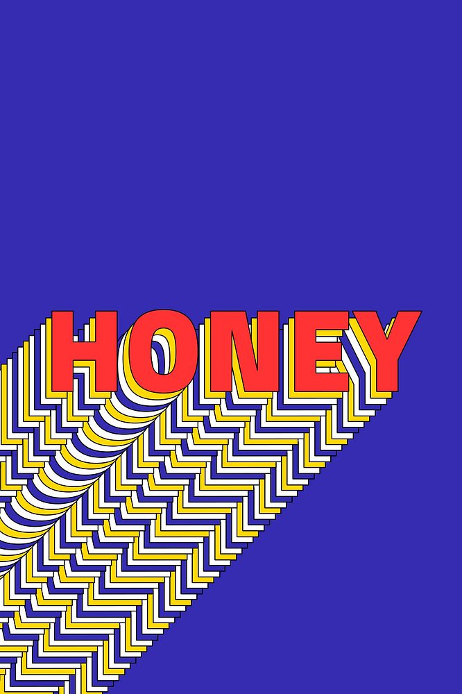 Honey layered text psd retro typography