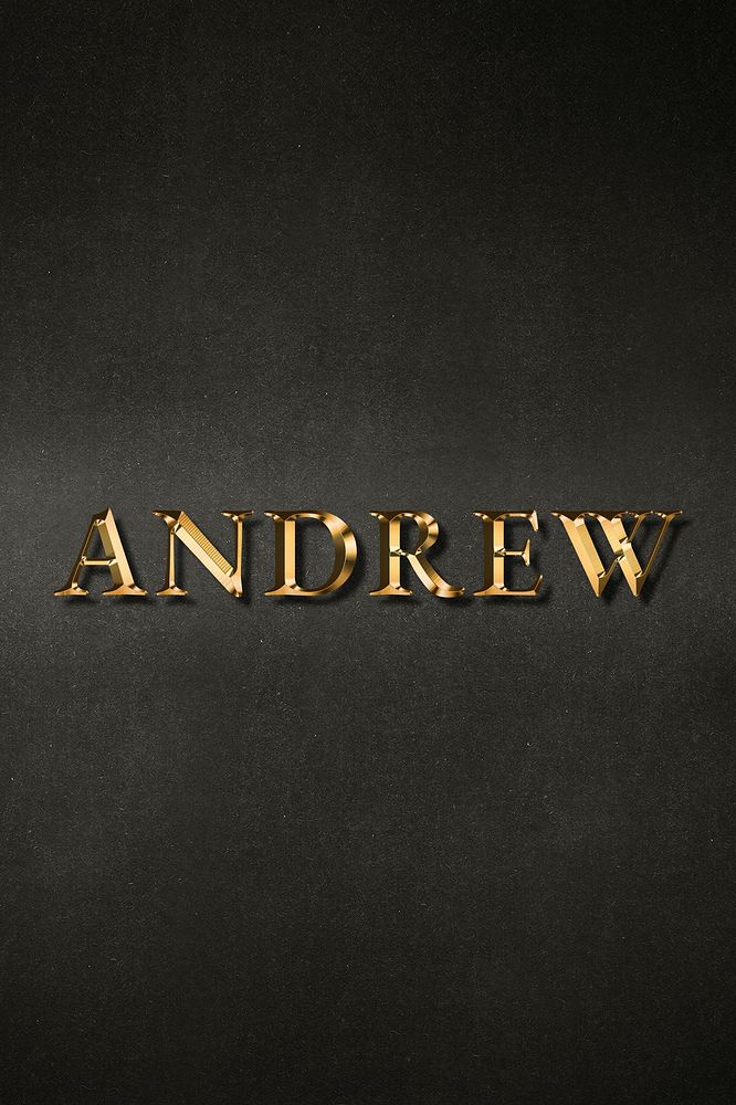 Andrew typography in gold effect design element 