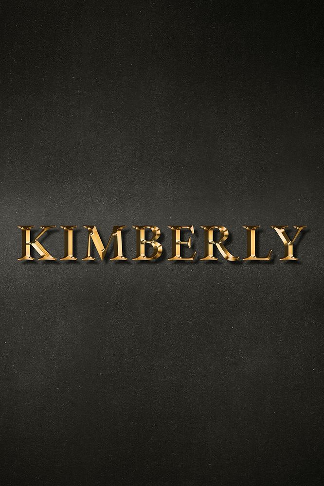 Kimberly typography in gold effect design element 