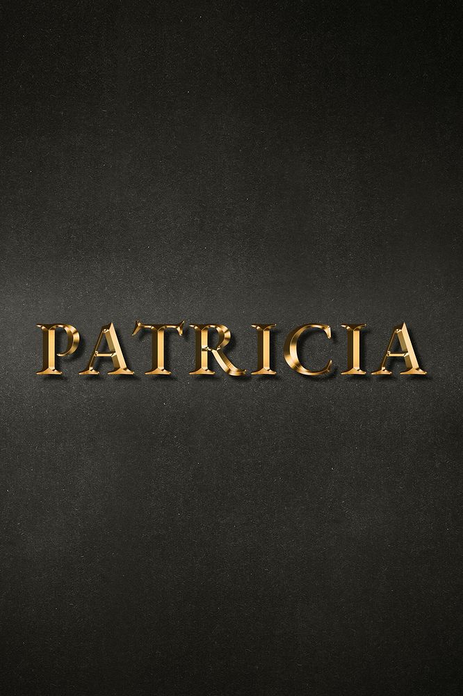 Patricia typography in gold effect design element