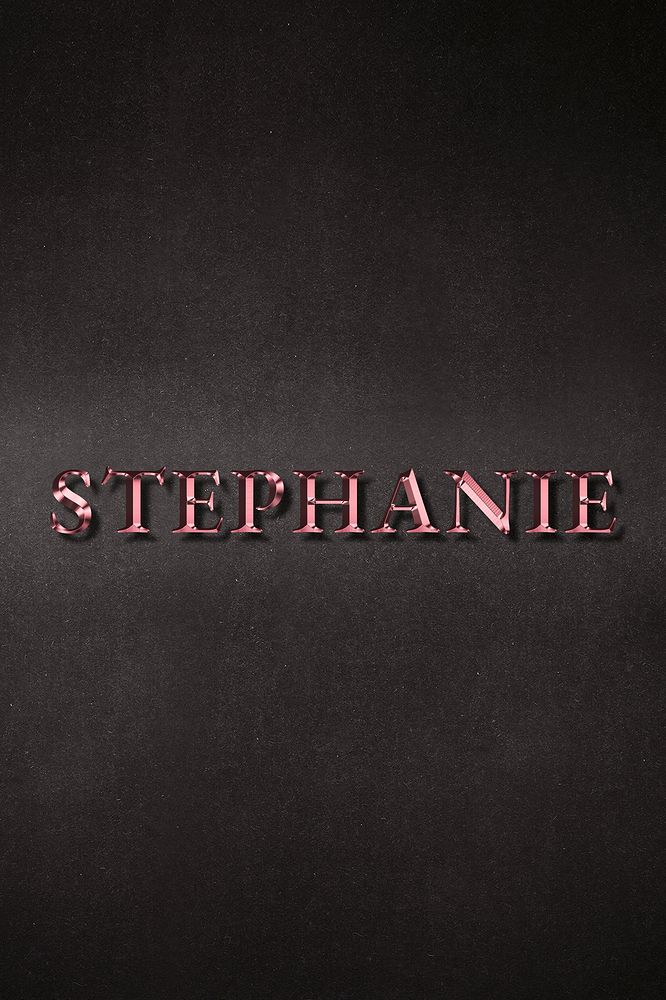 Stephanie typography in metallic rose gold design element