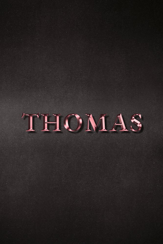 Thomas typography in metallic rose gold design element