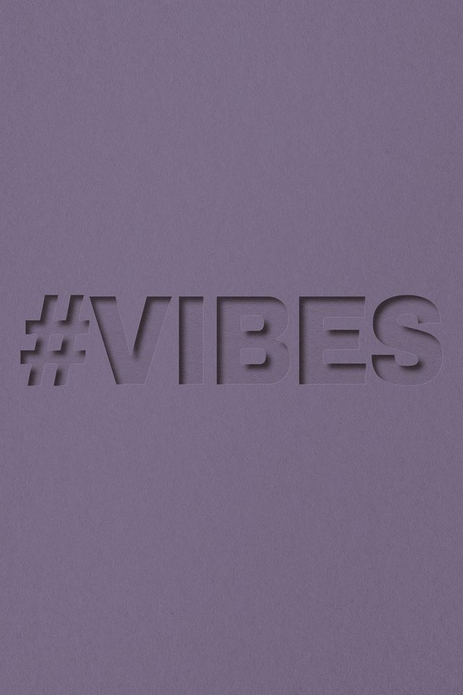 Vibes word bold font typography paper texture