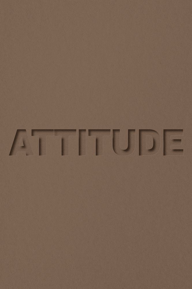Attitude word bold font typography