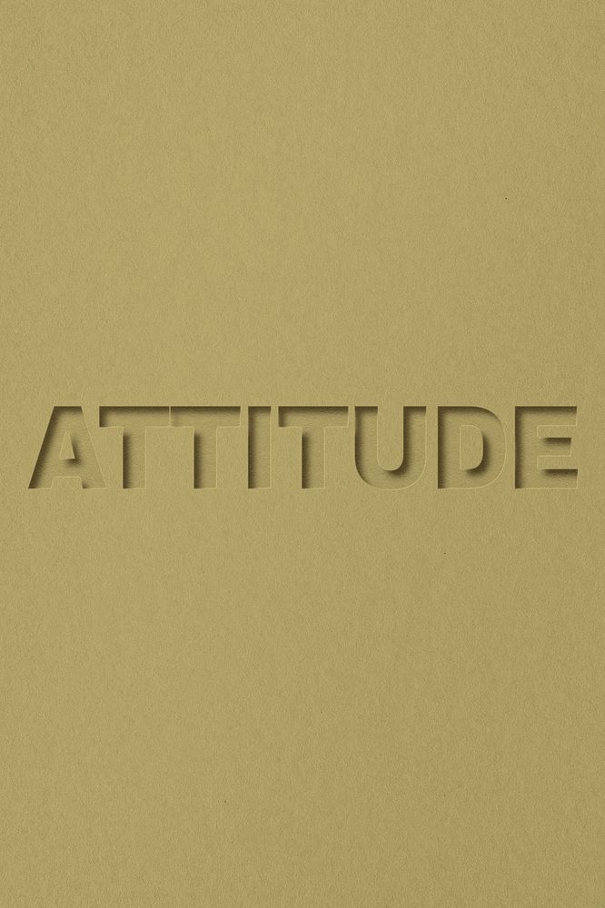 Attitude text cut-out font typography