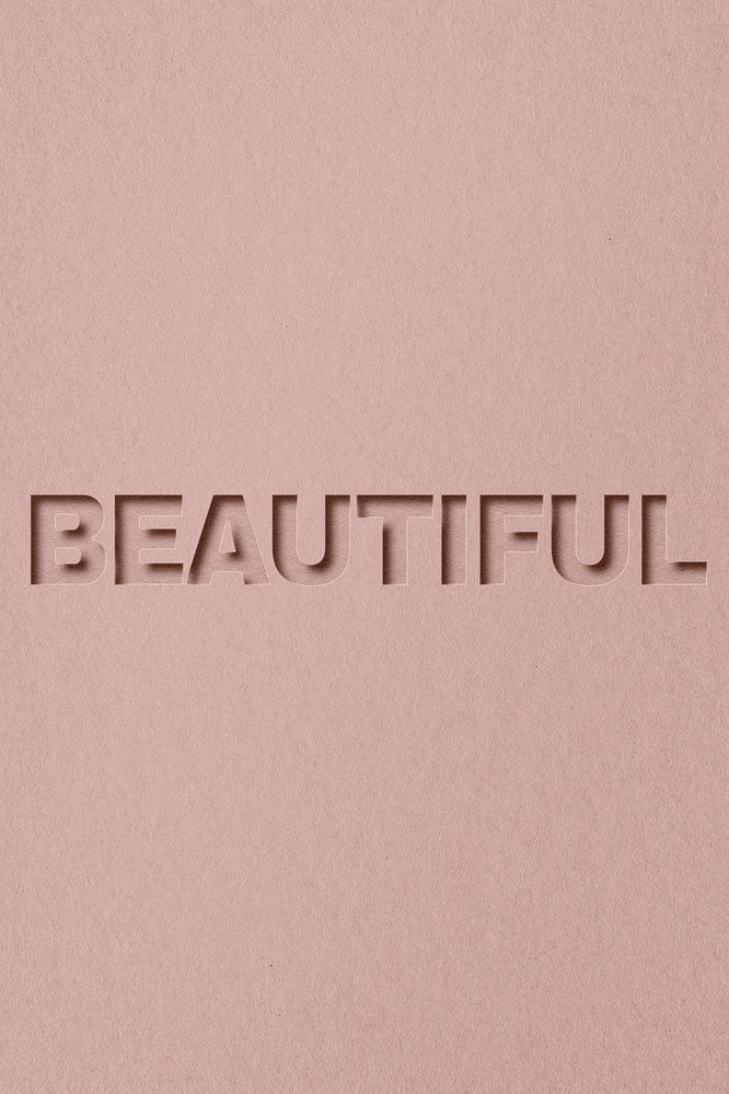 Beautiful text cut-out font typography