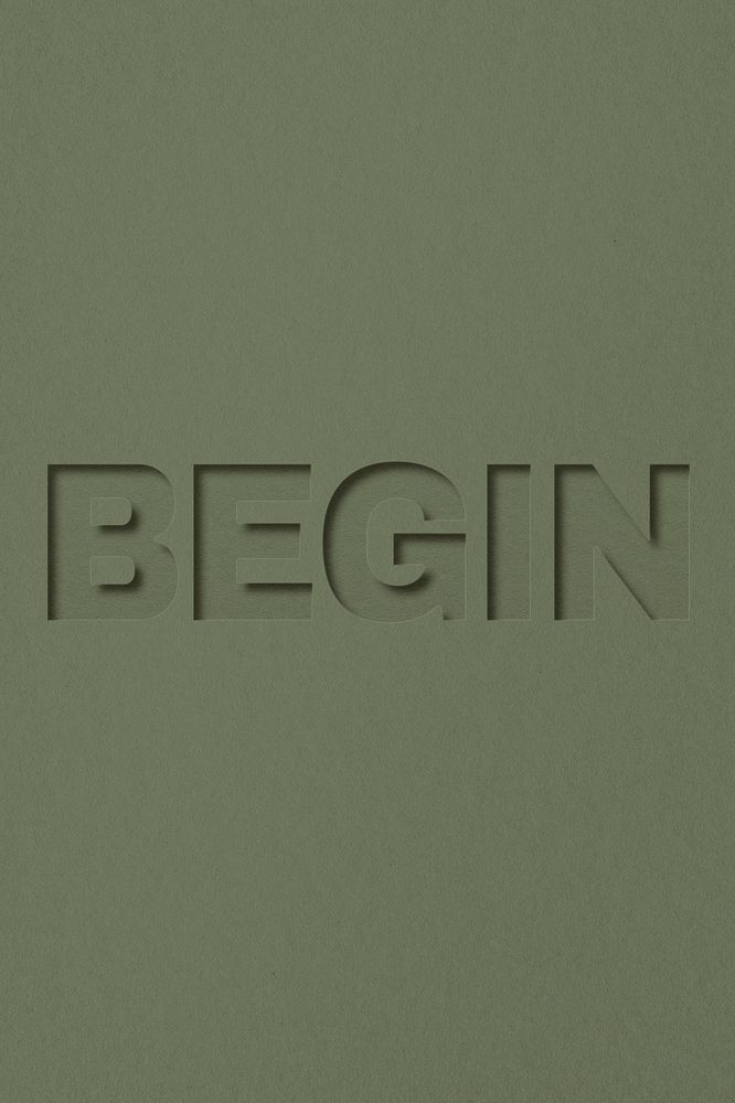 Begin text cut-out font typography