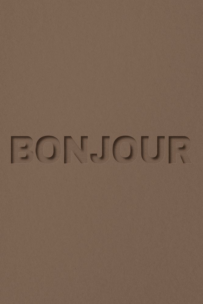 Bonjour text cut-out font typography