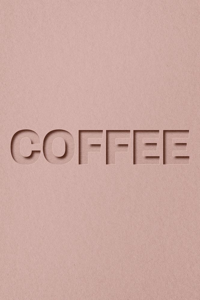 Coffee word bold font typography paper texture