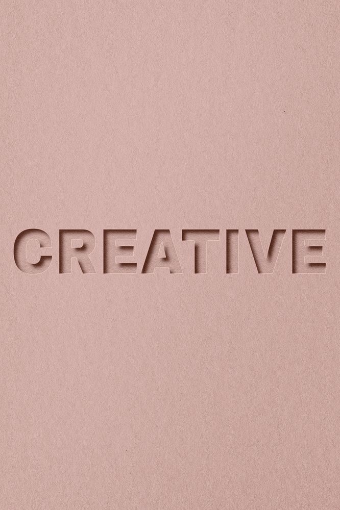 Creative word paper cut font shadow typography