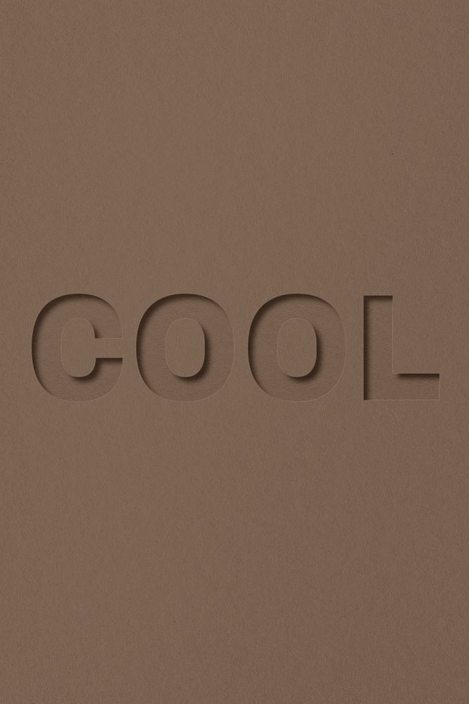Cool word bold paper cut font typography