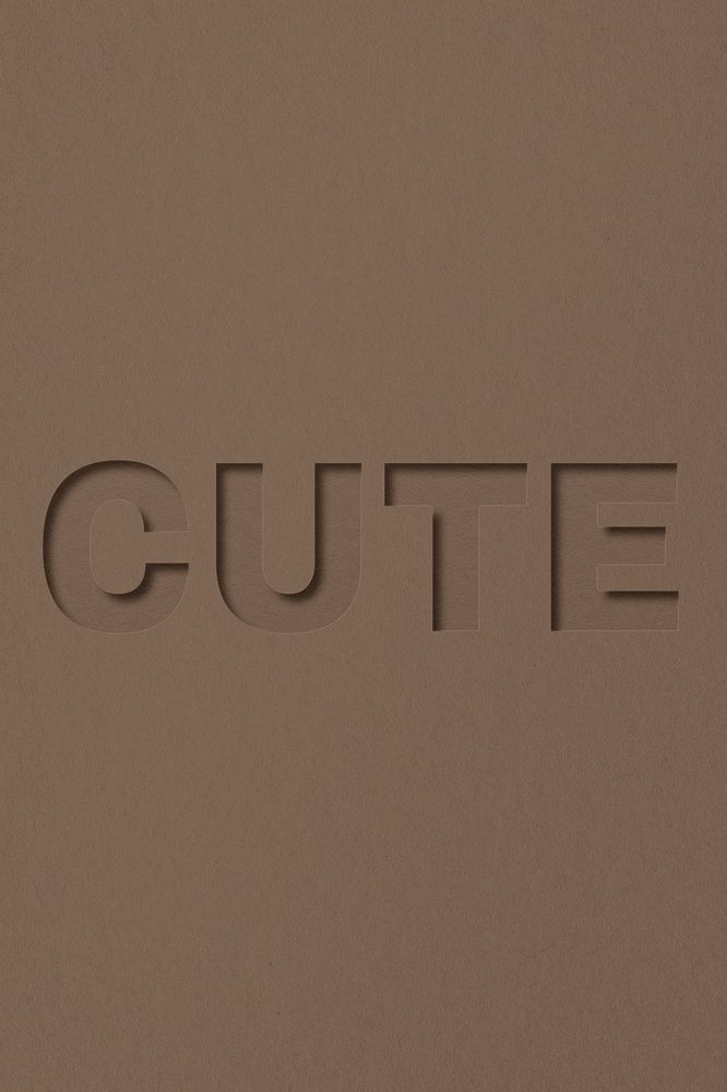 Cute text cut-out font typography