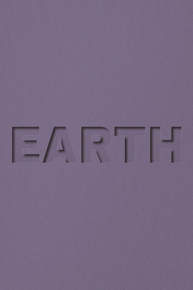 Earth word bold paper cut font typography