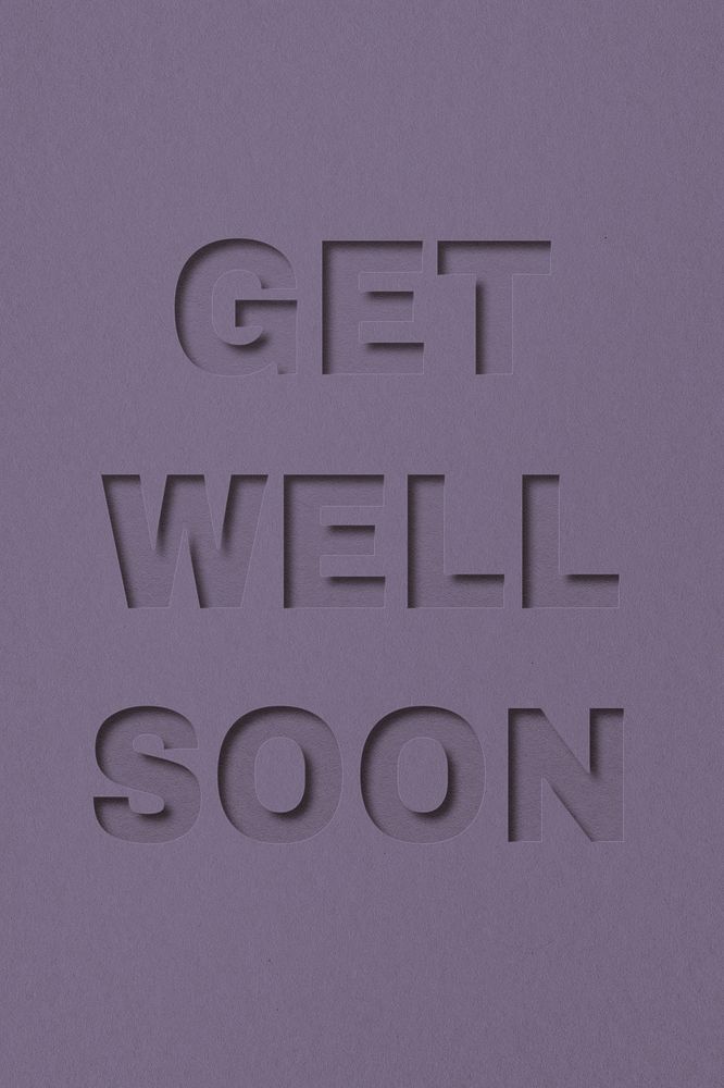 Get well soon text cut-out font typography