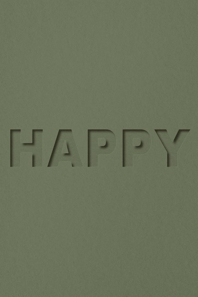 Happy word bold font typography paper texture