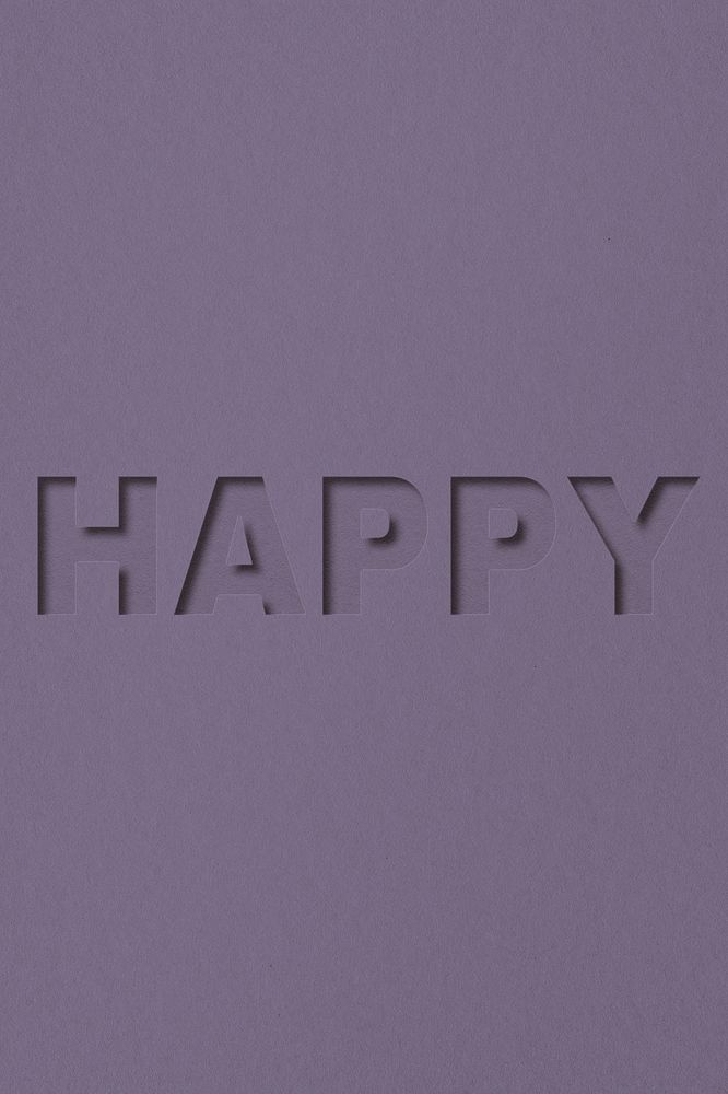 Happy text typeface paper texture
