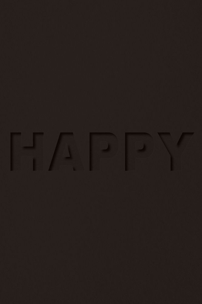 Happy text cut-out font typography