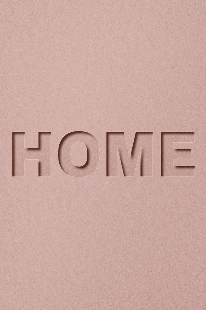 Home word bold paper cut font typography