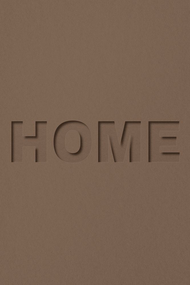 Home text cut-out font typography