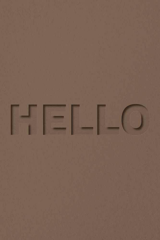 Hello word bold font typography paper texture